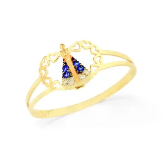 Anel de Ouro 18k coração Nossa Senhora Aparecida