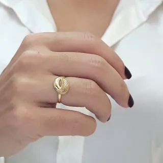 Anel de ouro 18k orgânico vazado