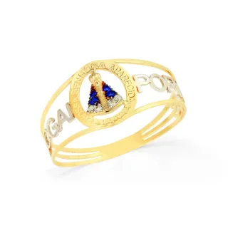 Anel Nossa Senhora Aparecida ouro 18k Rogai por nós