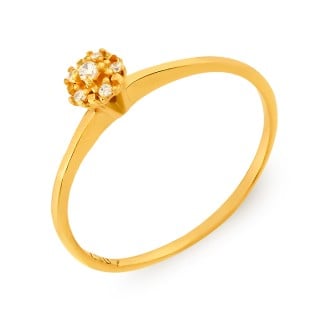 Anel de Ouro 18k cálice com flor