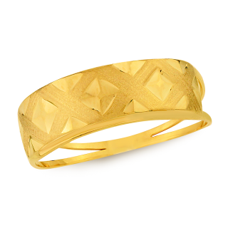 Anel feminino de ouro 18k face lisa e fosca