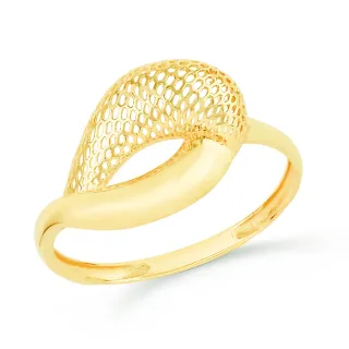 Anel de ouro 18k orgânico vazado