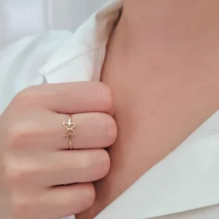 Anel borboleta de ouro 18k delicado