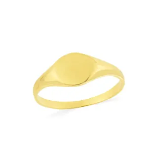Anel chapa redonda ouro 18k