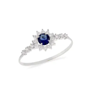 Anel com pedra azul de ouro branco 18k Versailles I