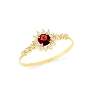 Anel com pedra vermelha de ouro 18k Versailles I