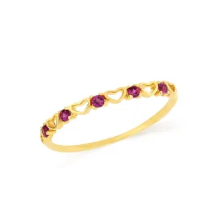 Anel de coração vazado ouro 18k delicado