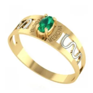 Anel de formatura ouro 18k medicina I