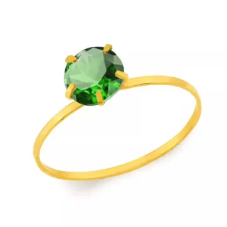 Anel de formatura verde em ouro 18k