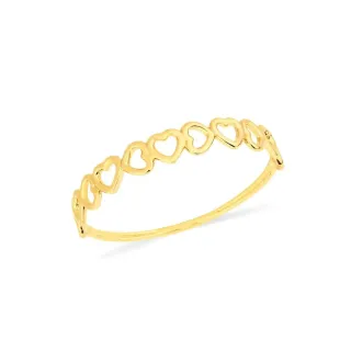 Anel de ouro 18k coração vazado pequeno love