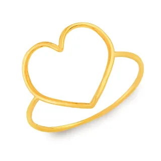 Anel De Ouro 18k Coração Vazado Coleção Golden Wires
