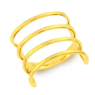 Anel De Ouro 18k face vazada quatro elos Coleção Golden Wires