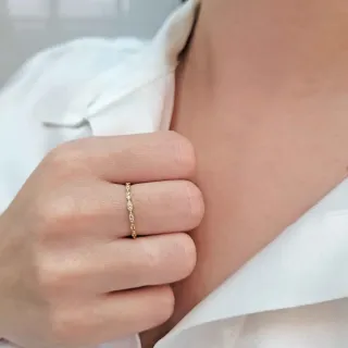 Anel de ouro 18k feminino ondas delicadas