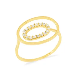 Anel de ouro 18k feminino Saturno