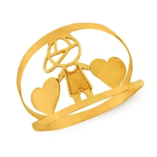 Anel de ouro 18k filhos menino