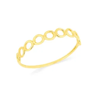 Anel de ouro 18k Geo círculos delicado 