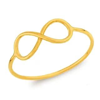 Anel de ouro 18k infinito em fio polido
