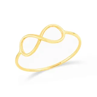 Anel de ouro 18k infinito em fio polido
