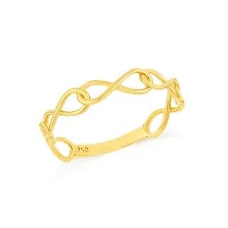 Anel de ouro 18k infinitos entrelaçados