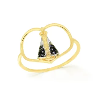 Anel de ouro 18k Nossa Senhora Aparecida XII