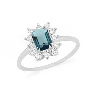 Anel de ouro 18k Ouro Branco Santina Collection X