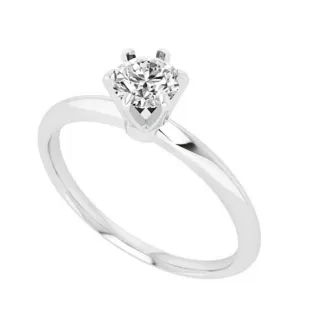 Anel de ouro branco solitário ouro 18k Classic II
