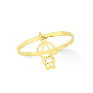 Anel de ouro com pingente filho menino classic