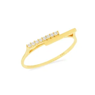 Anel de ouro feminino cravejados e liso