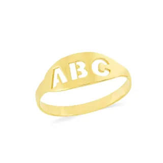Anel de ouro infantil 18k ABC delicado