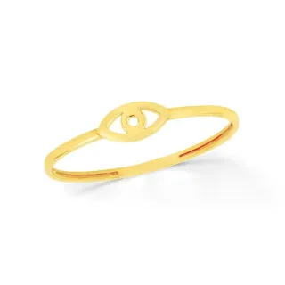 Anel de ouro olho grego polido 18k