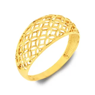 Anel feminino de ouro 18k vazado em flores