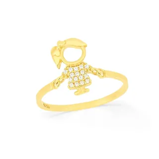 Anel filha menina de ouro 18k articulado