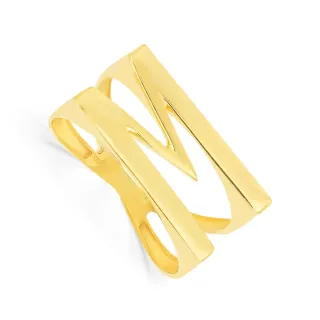 Anel letra de ouro 18k 3D