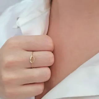 Anel nó de ouro 18k delicado