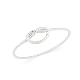 Anel nó de ouro branco 18k delicado
