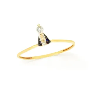 Anel ouro 18k Nossa Senhora Aparecida mini