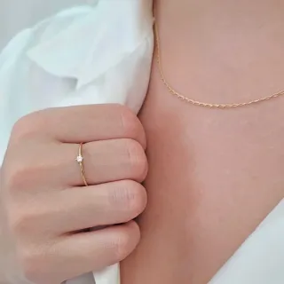 Anel solitário de ouro 18k pedra zircônia 2mm
