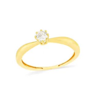 Anel solitário de ouro 18k classic aro liso