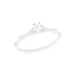 Anel solitário ouro branco 18k Joy