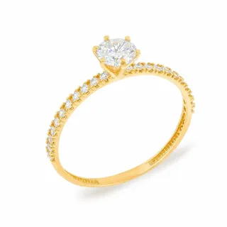 Anel moissanite de ouro 18k 1.0 ct