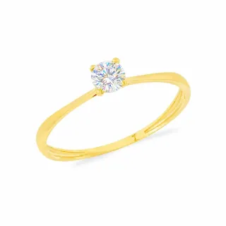 Anel moissanite de ouro 18k Clasisic