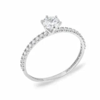 Anel moissanite ouro branco 18k XV
