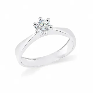 Anel moissanite de ouro branco 18k 0,3ct XI