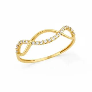Anel de ouro18k Wave cravejado