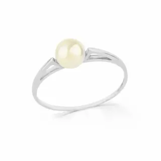 ANF297ob - Anel de pérola em ouro branco 18k Lola