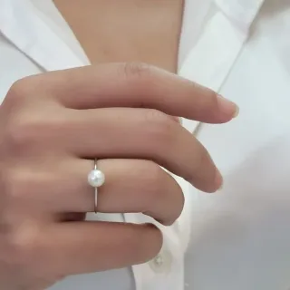 ANF297ob - Anel de pérola em ouro branco 18k Lola