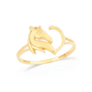 Anel de ouro cavalo Western
