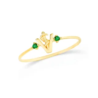 Anel de formatura veterinário ouro 18k verde