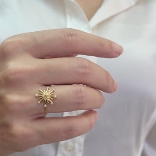 Anel de ouro 18k Luz Divino Espírito Santo