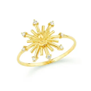 Anel de ouro 18k Luz Divino Espírito Santo